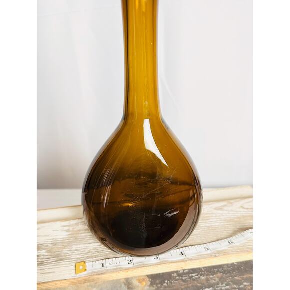 Blenko CW 12 Amber Glass Handblown Bottles, Wine decanters - Picture 8 of 10